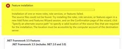 Установка .NET Framework 3.5 на Windows Server 2012 R2